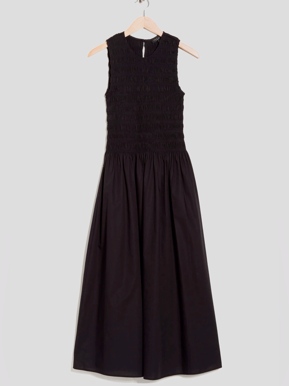 rag & bone /Lane Navy Sleeveless Smocked Cotton Maxi Dress - Sz. M - Picture 5 of 16
